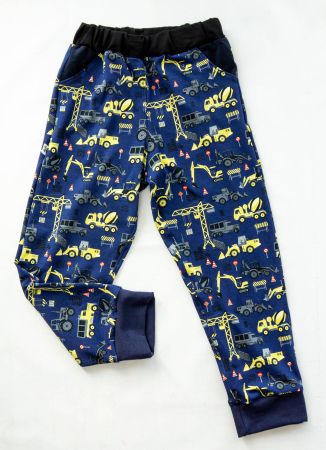 Jungs-Joggerhose mit Baufahrzeug / Baustellenmotiv 110/116