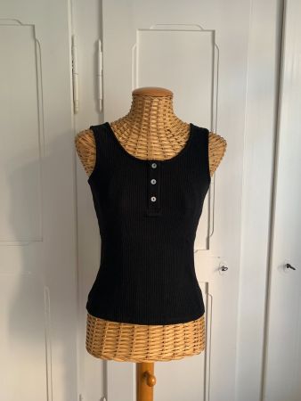 Top schwarz gestreift - S