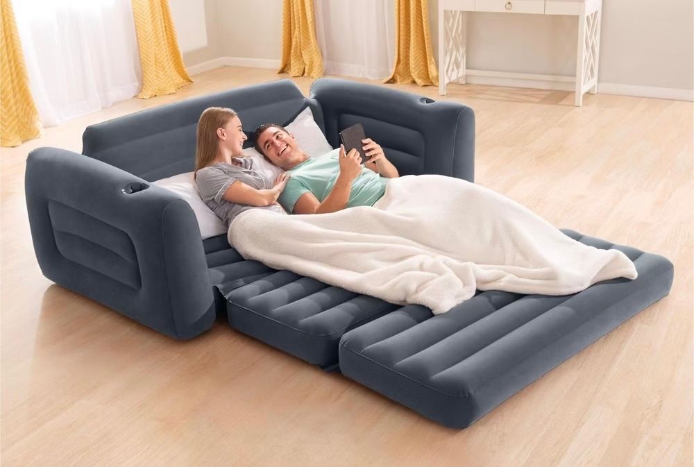 Divani: Intex Luftbett/Sofa Pull-Out Sofa 231 x 203 x 66 cm dunkelgr – Nuovo (secondo la descrizione) da Basel venduto da Seifehuesli 1