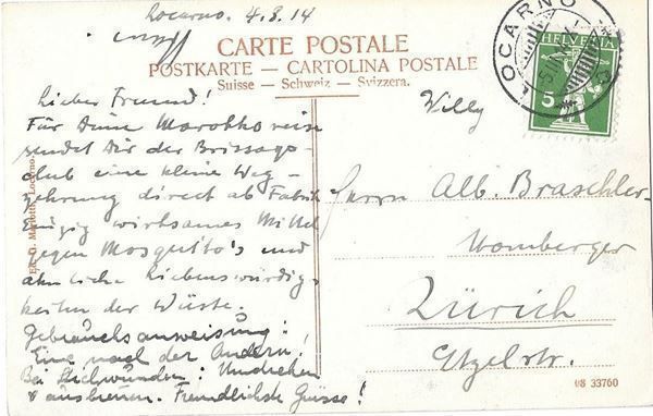 Cartoline postali: Locarno - Rivapiana dettaglio – Usato da Olten venduto da clotaldi 1