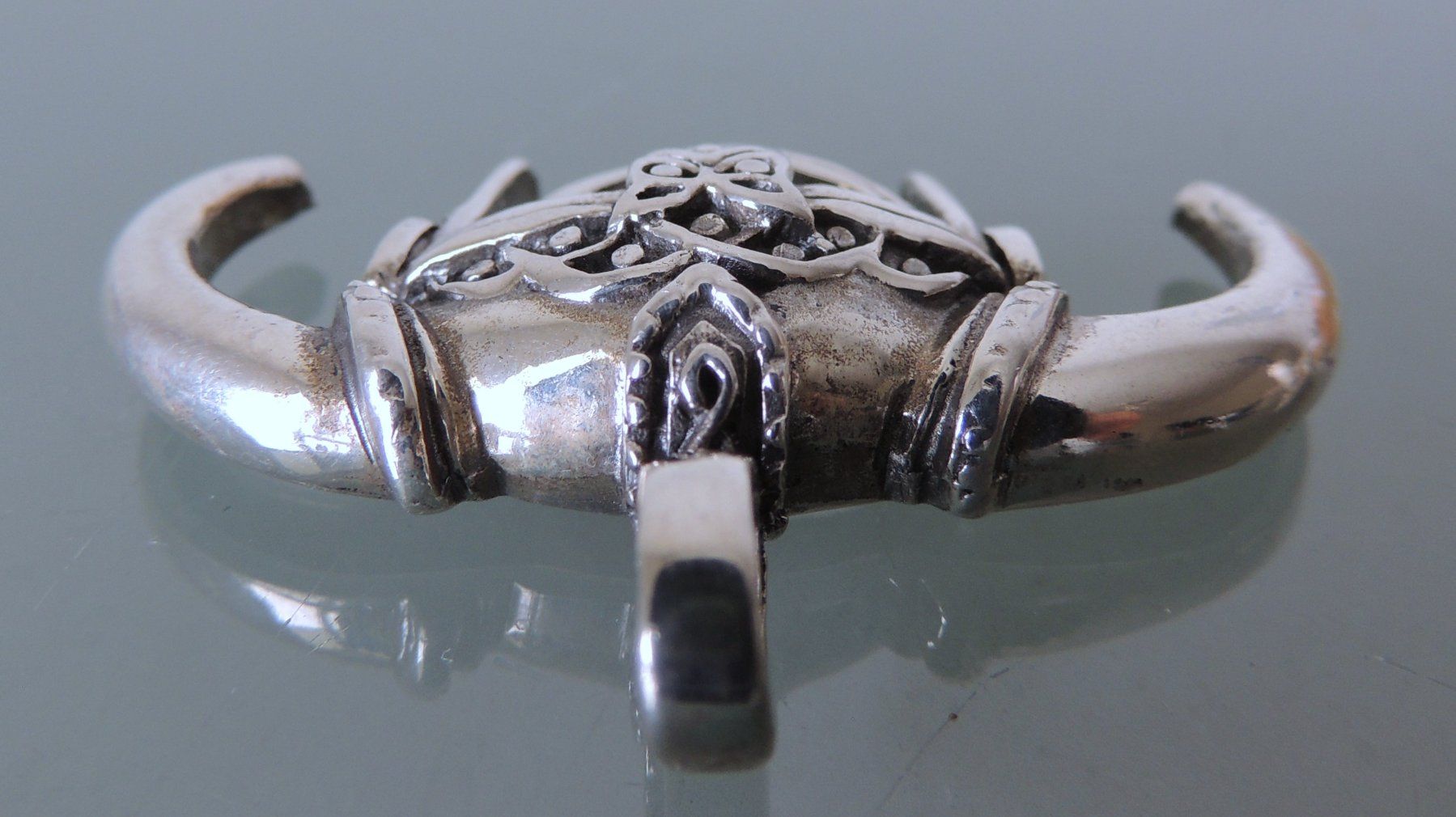 Ciondoli: Silber 925 Anhänger 46 mm Wikinger Hörnerhelm – Nuovo (secondo la descrizione) da Waldenburg venduto da schaller707 3