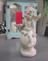 Grosser Engel als Kerzenhalter, Kerzenständer, Höhe 37 cm