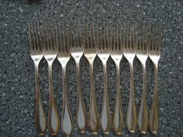 Besteck Set 8stk löffel 10 stk gabel 11stk messer Versilbert