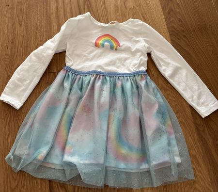 H&M Mädchen Kleid Regenbogen Gr. 92 mit Flecken!
