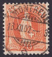 66E, Stehende Helvetia mit Vollstempel MONTREUX VD