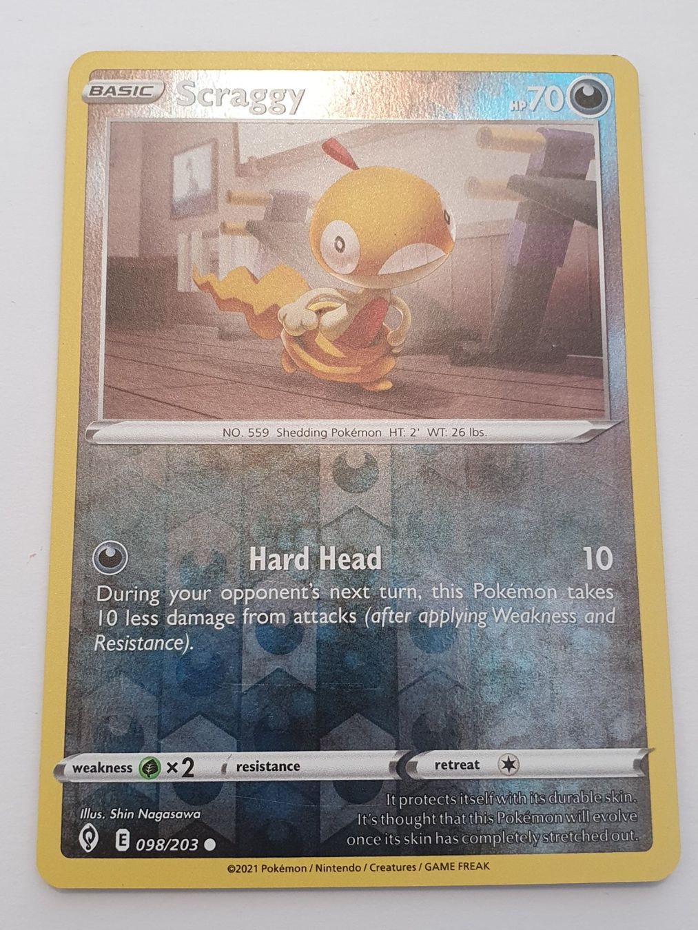 Pokémon Carte collezionabili: Scraggy / 2021 Pokémon / Reverse Holo – Usato da Oberdorf BL venduto da BaldenEagle