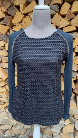 Langarmshirt Rich & Royal Leinen  schwarz Grösse S