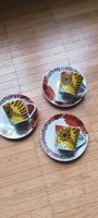 Tazze da caffè vintage Tebe con piattini - Set da tre