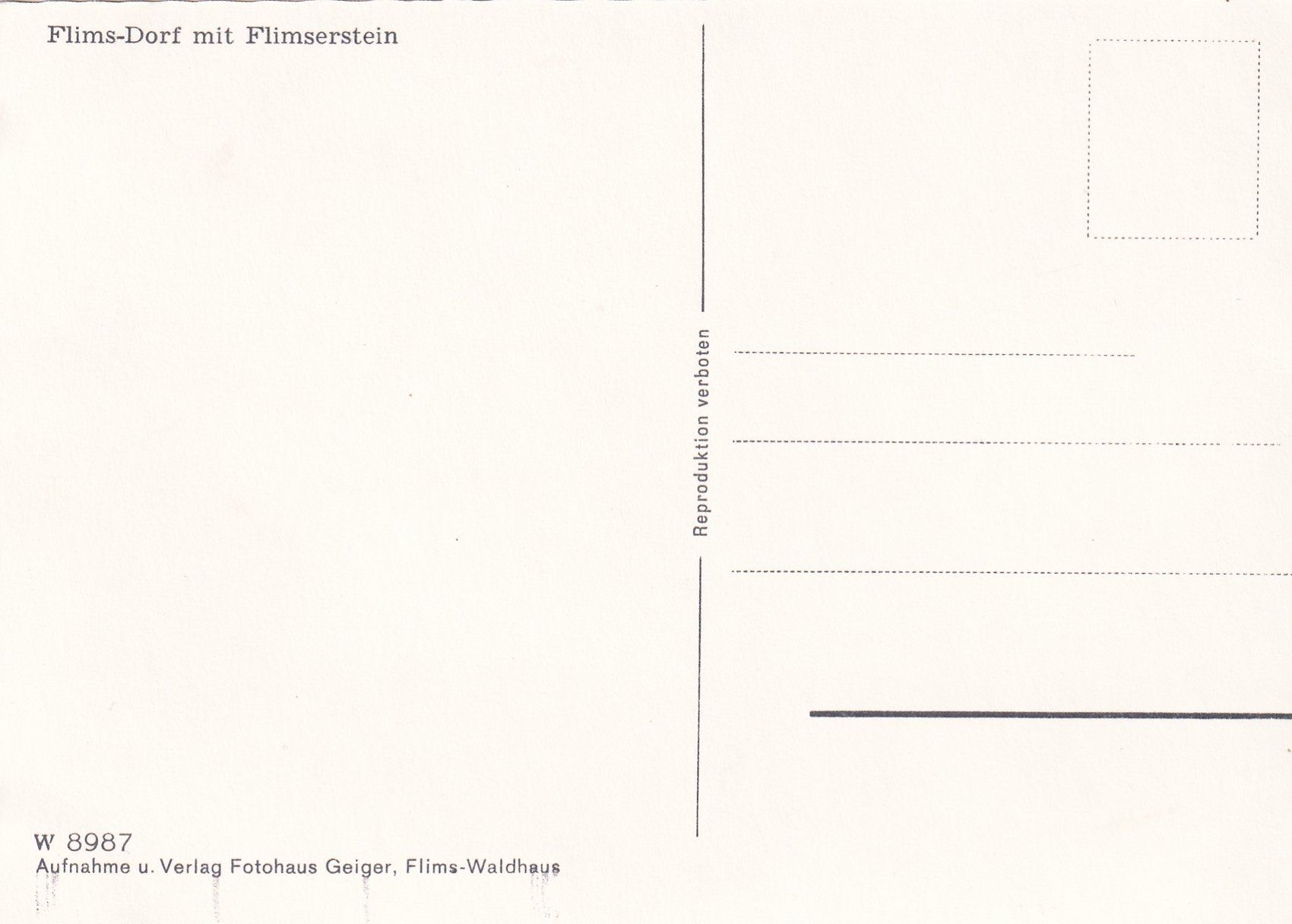 Cartoline postali: Flims-Dorf mit Flimserstein /bo – Usato da Hombrechtikon venduto da Rudolf07 1
