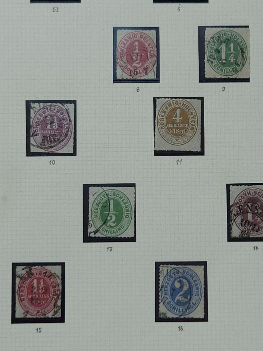 Tutti i francobolli: Schleswig-Holstein Stärke Gestempelten Sammlung Selten – Usato da Kriens venduto da Nidfeld45 3