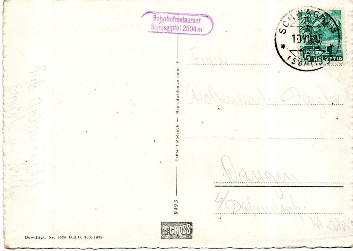 Cartoline postali: SÄNTIS SCHWEBEBAHN BERGSTATION - AK – Usato da Greifensee venduto da scharmant 1