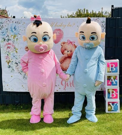Baby Maskottchen Kostüme für Gender Reveal Party🩷💙