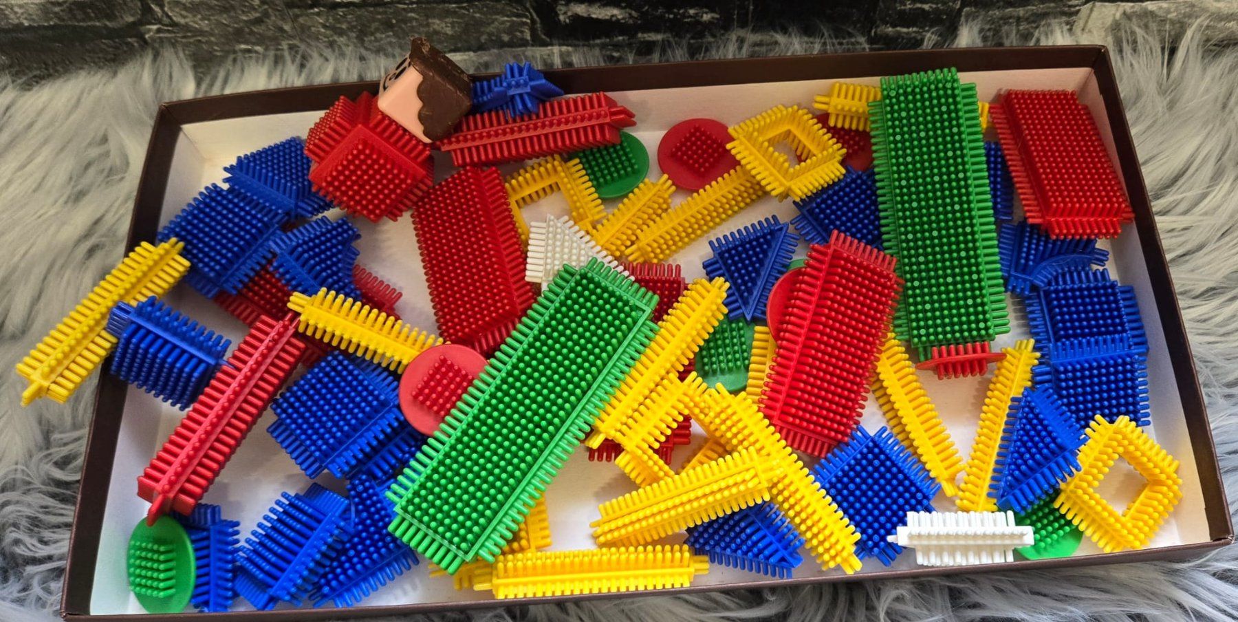 Vintage 70er Jahre Playskool Bristle Blocks Bausteine