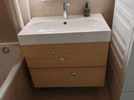 Meuble de salle de bain avec vasque L80xP48xH68