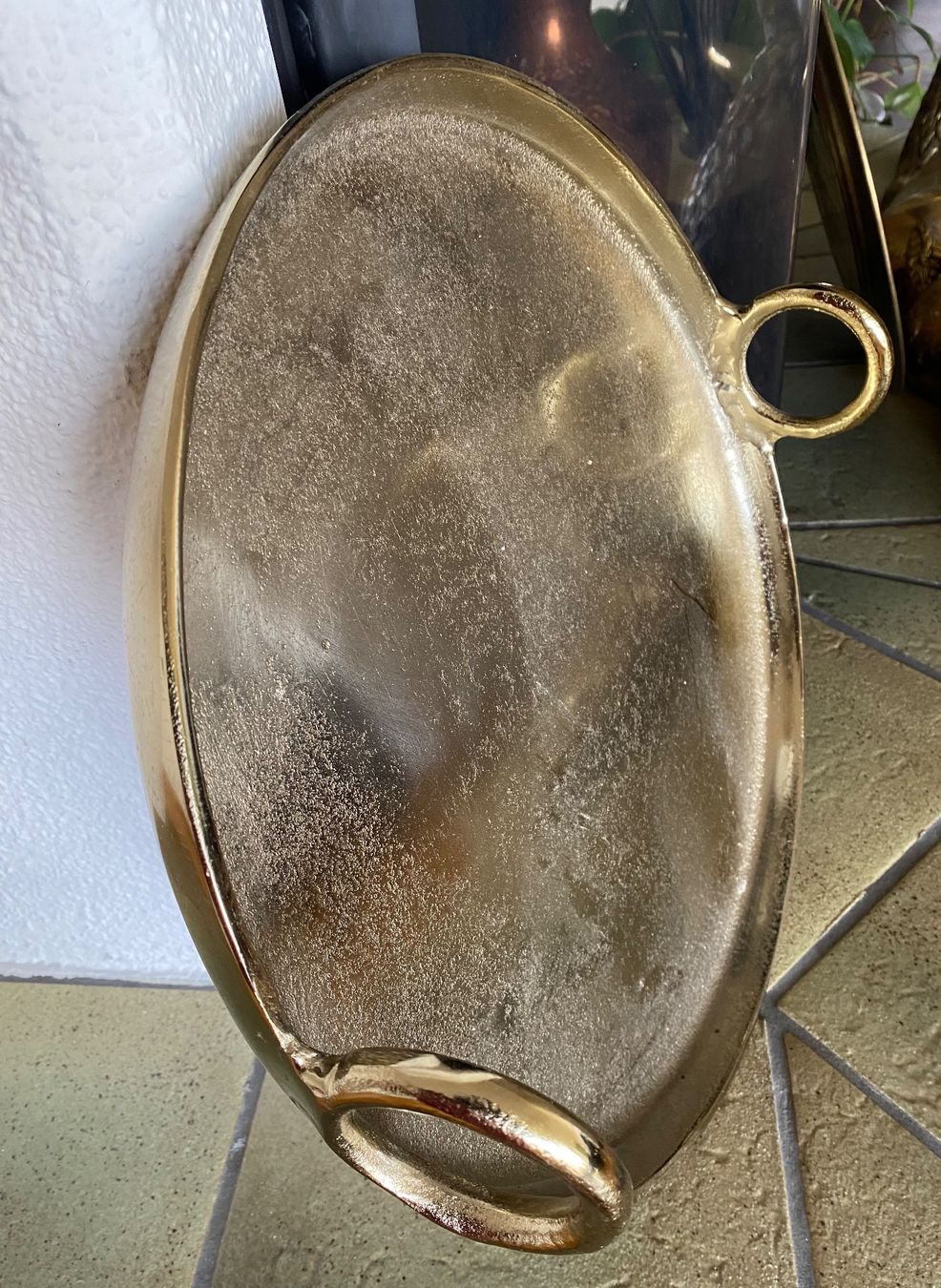 Piatti di portata: goldene Schale Messing Teller Tablett Topf – Usato da Dottikon venduto da 6571 1