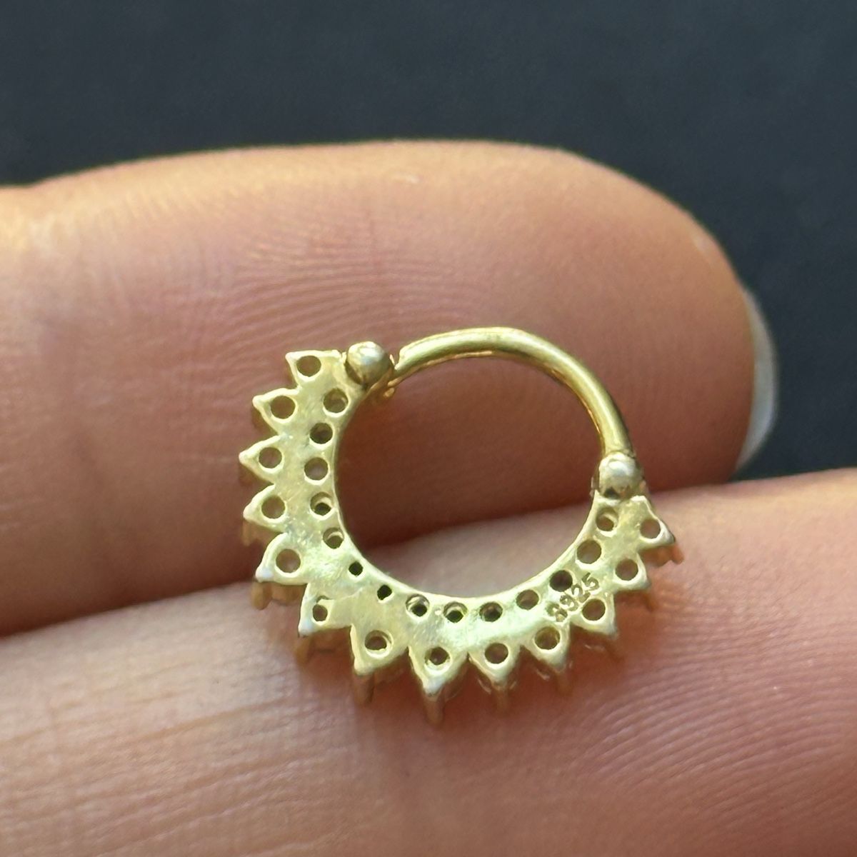 Pompidou Boucles d'oreille: Silber 925 Vergoldet Piercing  – Neuf (Voir description) à Givisiez par dor_xb9k 1