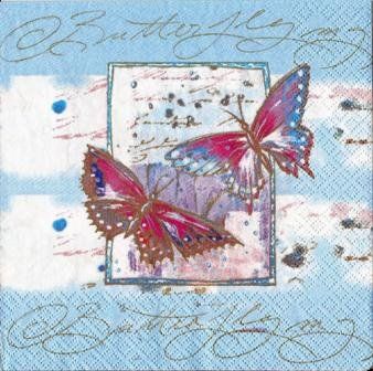 Tovaglioli: 2 Servietten Schmetterling Butterfly blau – Nuovo (secondo la descrizione) da Basel venduto da Happybaer