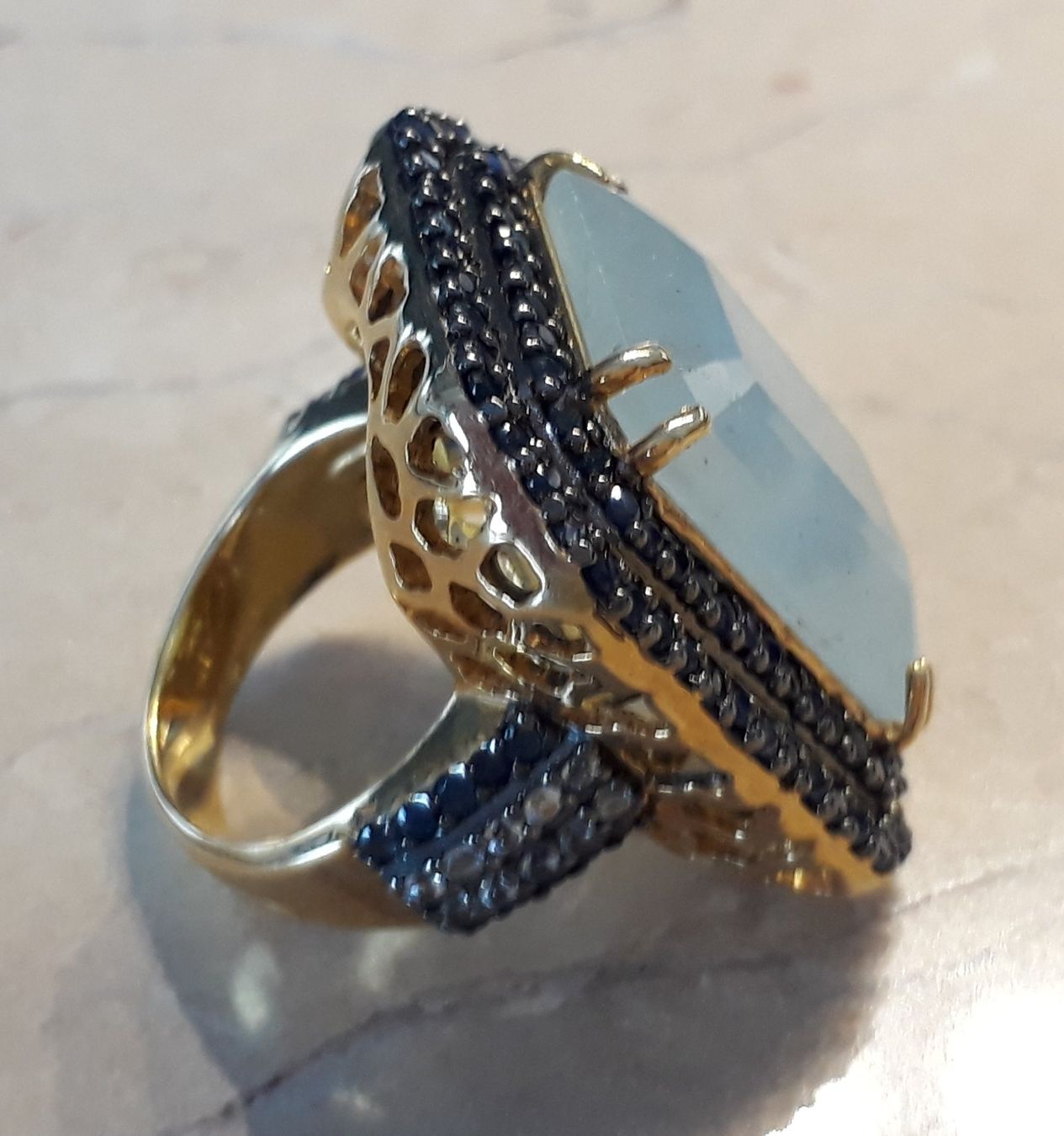 Bagues: Aquamarin Safir Ring – Neuf (Voir description) à Zürich par benedikt12 9