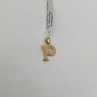 Echt 18K Gold - Buchstabe P Anhänger