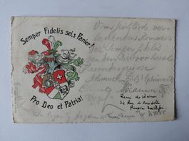 Alte Ansichtskarte Semper Fidelis-Motiv, selten! 1909