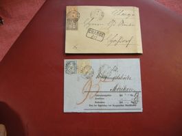 5.III.67 AARAU. 2+10 Rp,/6.V.80. 5+20 Rp. MÜNSTER, SITZ. HEL