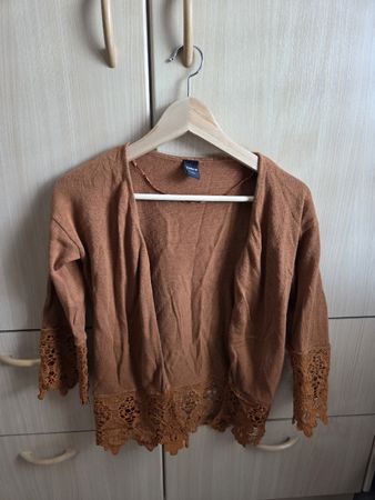Zebra Cardigan  Lace Detail Size XS