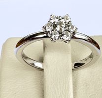 750/18 Karat Weiß Gold Ring mit Brillanten