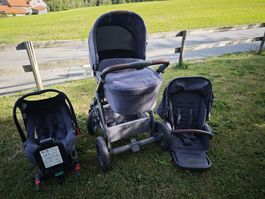 Kinderwagen Set mit Babywanne, Buggy und Maxicosi