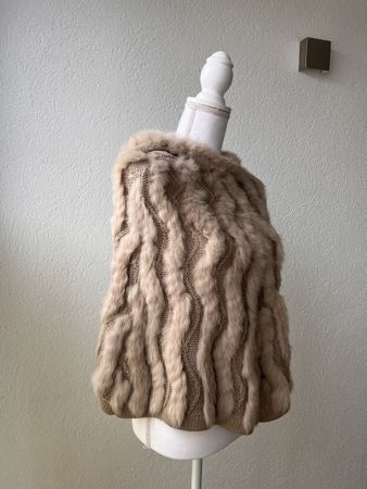 Winter-Poncho aus Hasenfell XS/S