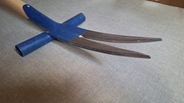 Ampferstecher, blau/Holz, guter Zustand