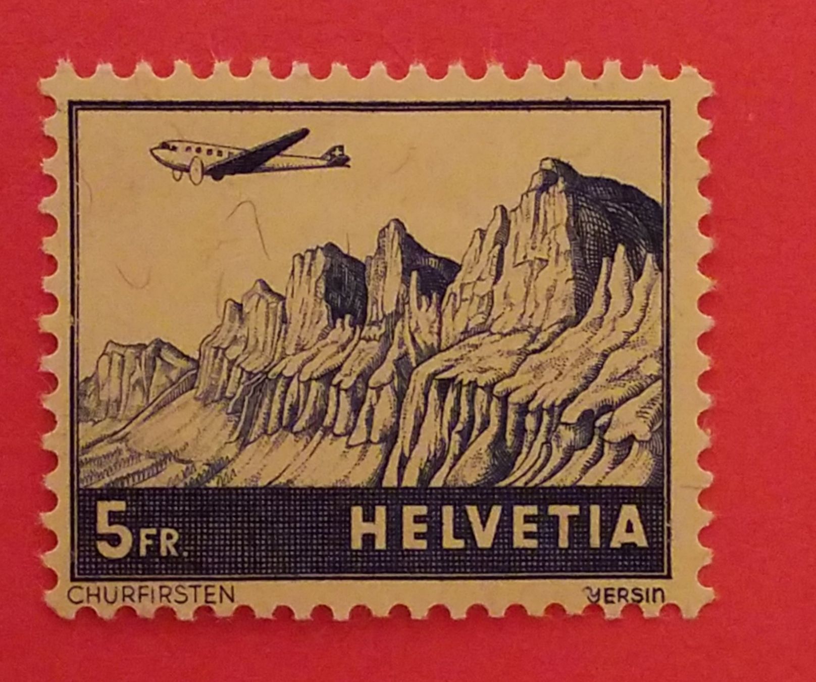 Tutti i francobolli: F34, Flugpostmarke, Landschaften postfrisch Kt. 80.- – Usato da Baden venduto da Eggi