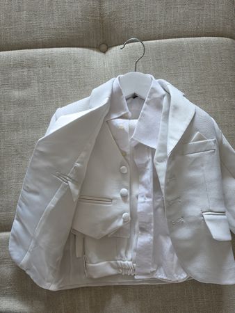 Junge Anzug Set Weiss Grösse 98
