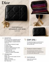 Prix baissé Petit porte-monnaie Dior voyageur Lady
