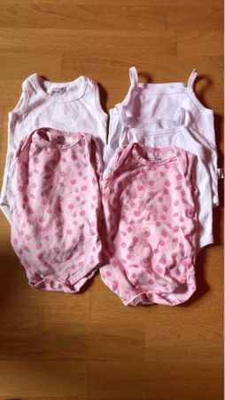 Baby Bodys Gr. 68/80, 4 Stück, Sommerkleidung, Mädchen