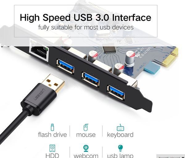 Hubs & Switches: PCI-E PCI E-Karte USB 3.0 HUB Ethernet – Neuf avec emballage d'origine à Unterägeri par RmOnline 1