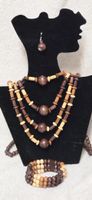 Holzschmuck Set: Halskette, Armband und Ohrring - Neuwertig