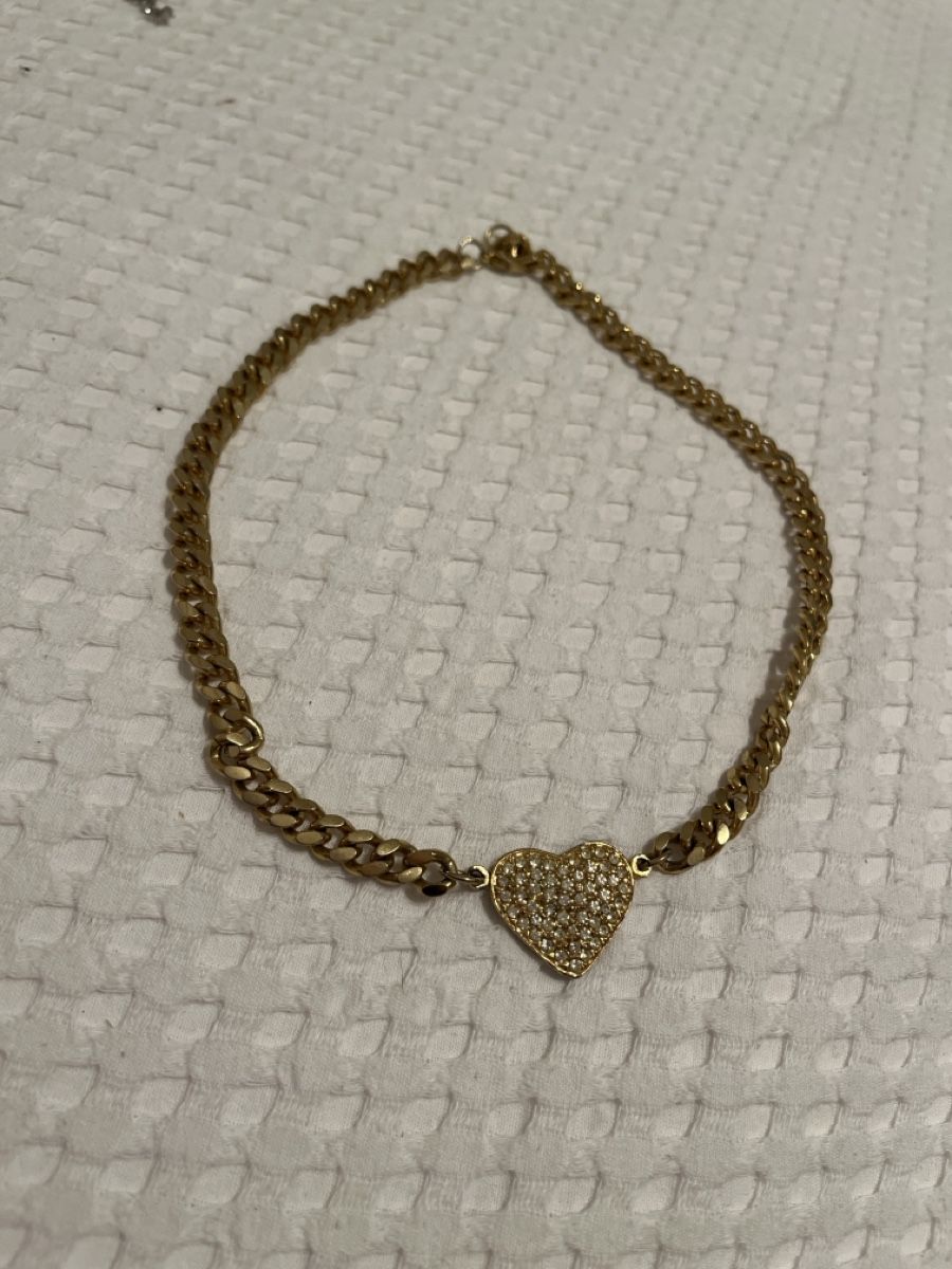 Catenine: Kette Herz mit Glitzersteinen Goldfarben – Usato da Arch venduto da sibylle.anne