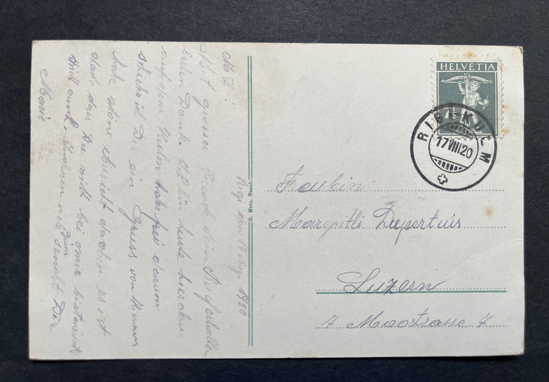 Cartoline postali: Rigi-Staffel und Kulm/ 1920 – Usato da Wabern venduto da DaxKarten-75 1