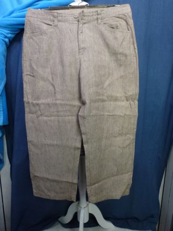 MAC LEINEN HOSE BEIGE GR 40 NEUWERTIG WEITES BEIN SOMMER LEI