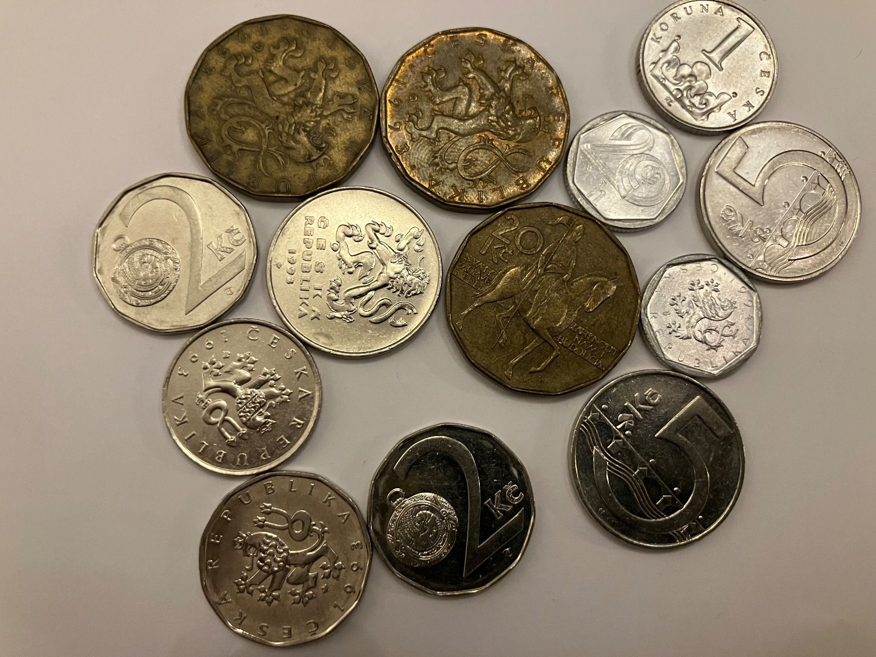 Alle Münzen: Pièce Ceska Republika 1993,1994,1995 – Gebraucht aus Chippis von