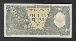 Indonesia  25  Rupiah  1964  Bankfrisch
