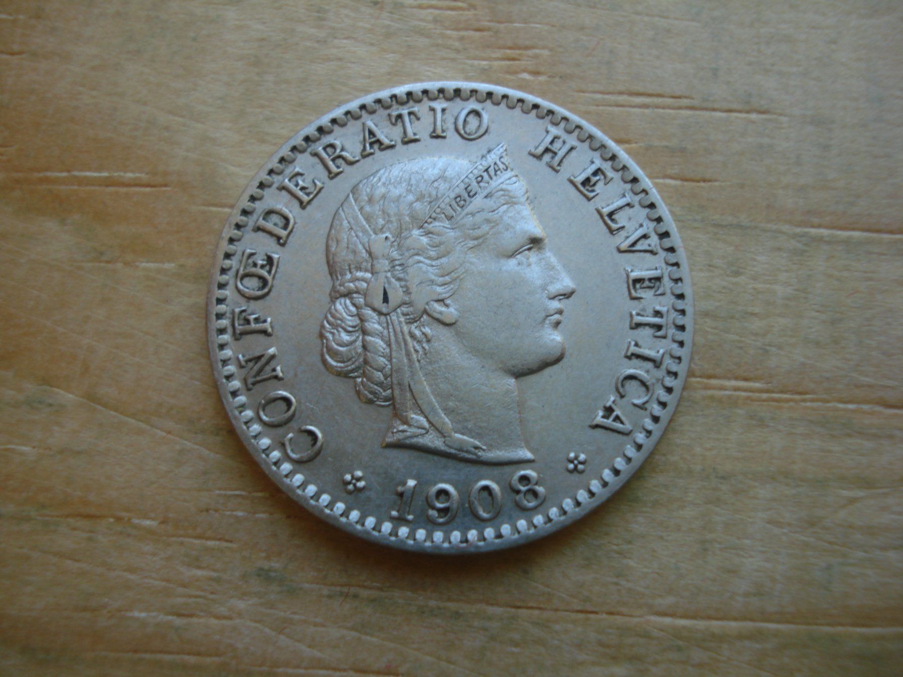 Tutti le monete: (S1) 20 Rappen 1908 – Usato da Erlach venduto da Net-Coins