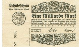 Furtwangen 1 Mrd.Mark +Stempel 19.10.1923 SS++-VZ