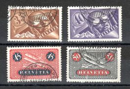 1923 Flugpost F6 - F7 - F8 - F9 glattes Papier SBK 240.--
