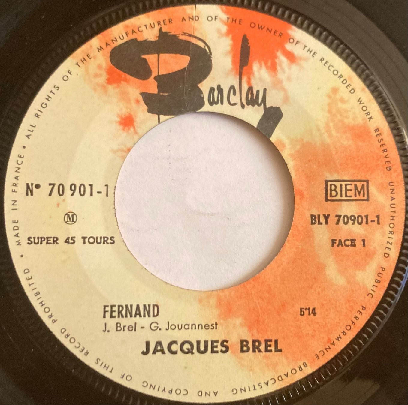 Dischi in vinile: JACQUES BREL - FERNAND – Usato da Poliez-Pittet venduto da Newtown-Records 2