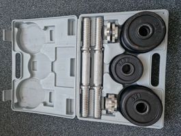 Kurzhantel Set Metall mit Koffer gebraucht