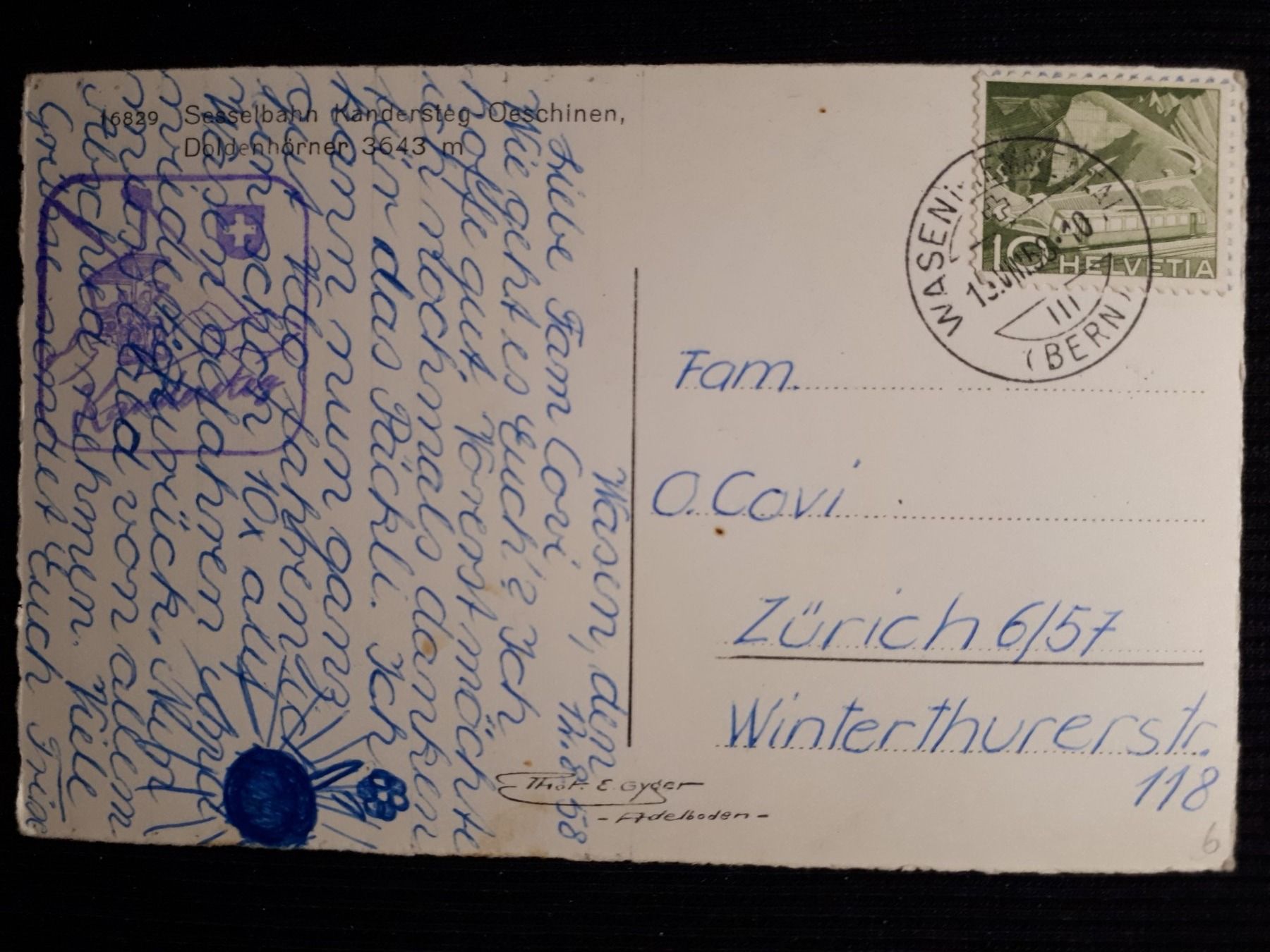 Cartes postales: KANDERSTEG 1958 - SESSELBAHN – D'occasion à Ponto Valentino par giorgia06 1