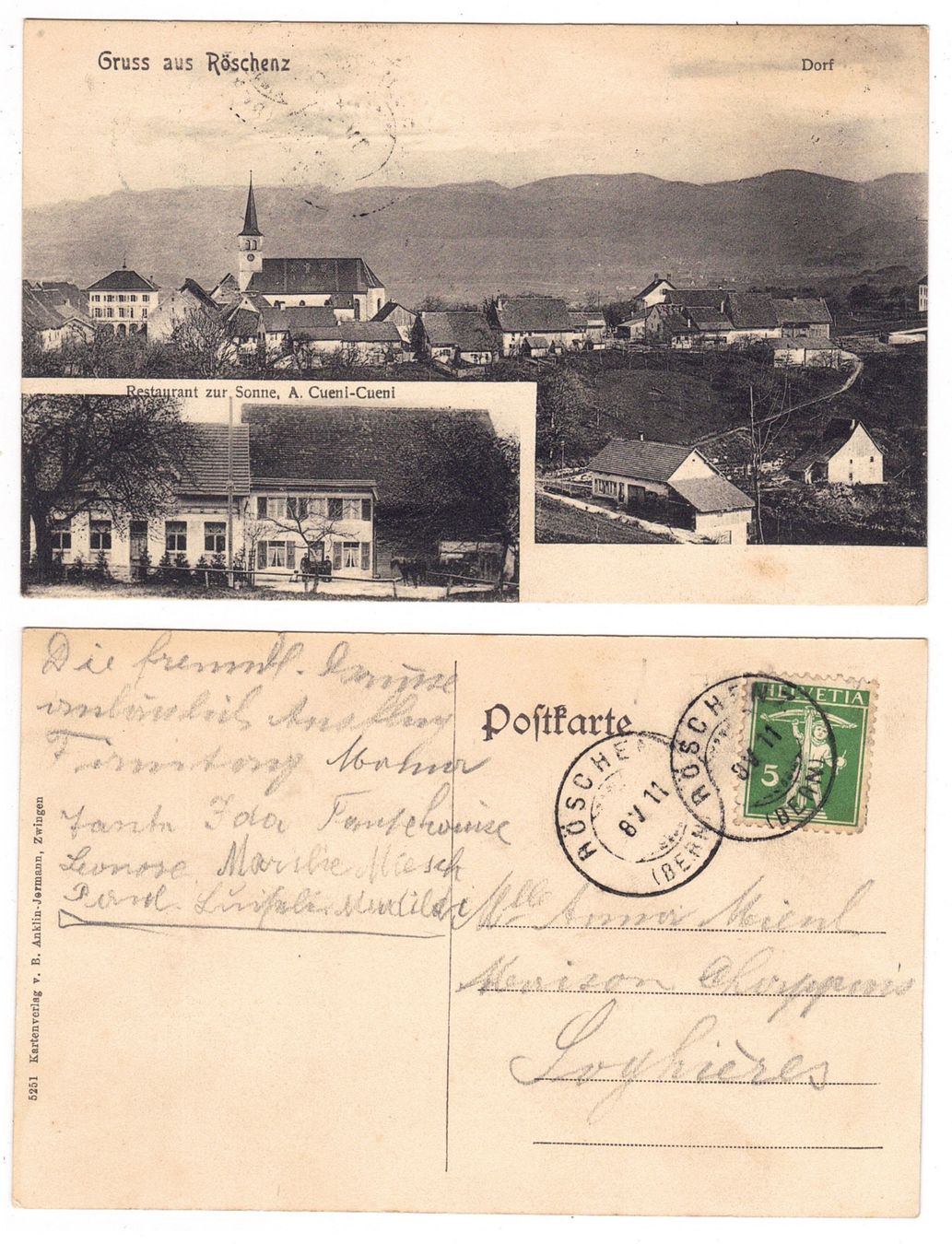 Cartoline postali: Gruss aus Röschenz – Usato da La Tour-de-Peilz venduto da amjust
