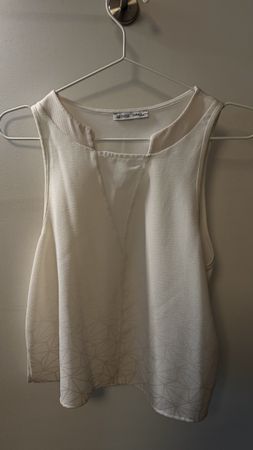 Cremefarbenes Zara Top im floralen Muster, Grösse M, Sommer 