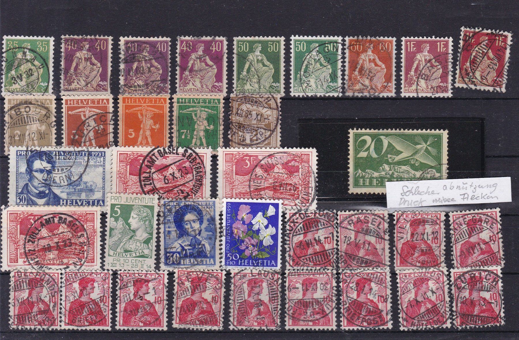 Alle Briefmarken: CH Briefmarken-Steckkarten, bunt gemischt – Gebraucht aus Münchwilen AG von Nesar 8